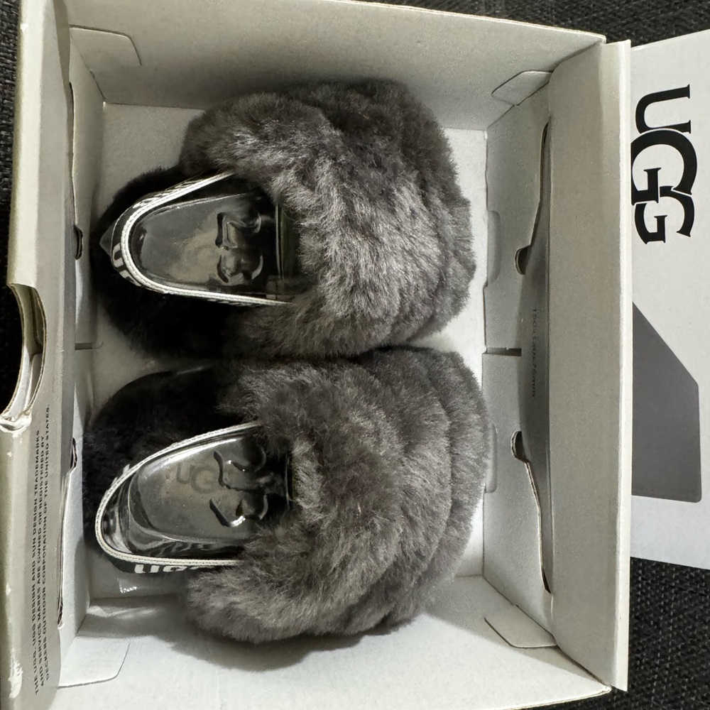 BABY UGG Charcoal Fluff Yeah Slide - Picture 9 of 10